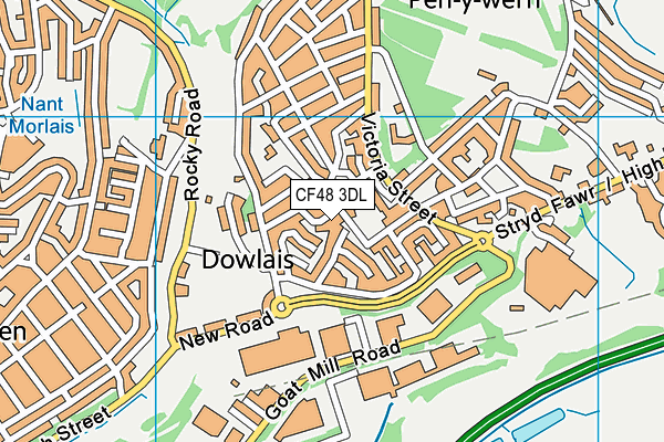 CF48 3DL map - OS VectorMap District (Ordnance Survey)