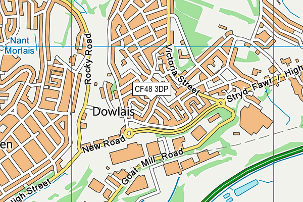 CF48 3DP map - OS VectorMap District (Ordnance Survey)