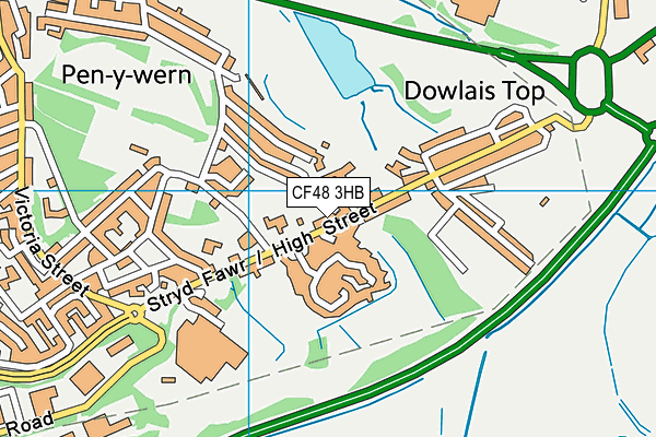 Dowlais Primary School map (CF48 3HB) - OS VectorMap District (Ordnance Survey)