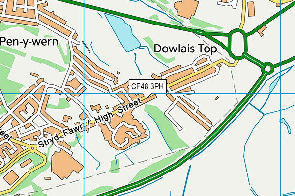 CF48 3PH map - OS VectorMap District (Ordnance Survey)