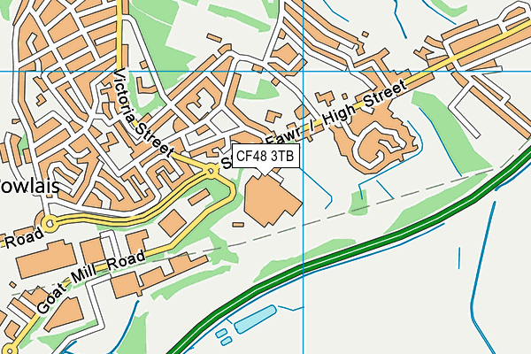 CF48 3TB map - OS VectorMap District (Ordnance Survey)