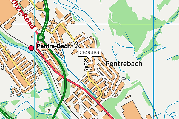 CF48 4BS map - OS VectorMap District (Ordnance Survey)