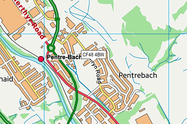 CF48 4BW map - OS VectorMap District (Ordnance Survey)