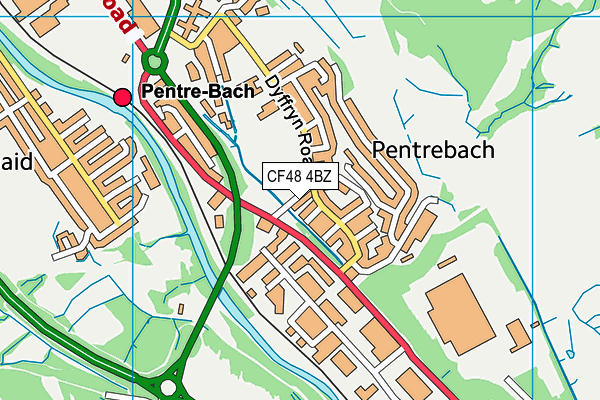 CF48 4BZ map - OS VectorMap District (Ordnance Survey)