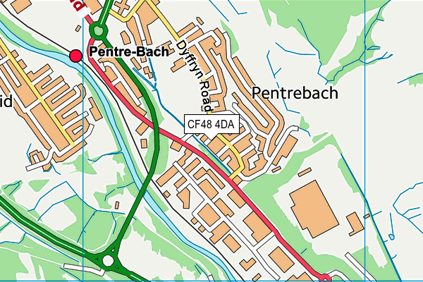 CF48 4DA map - OS VectorMap District (Ordnance Survey)