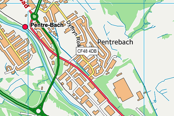 CF48 4DB map - OS VectorMap District (Ordnance Survey)