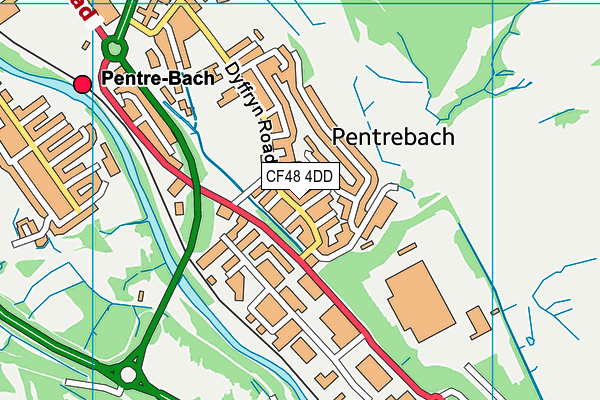 CF48 4DD map - OS VectorMap District (Ordnance Survey)