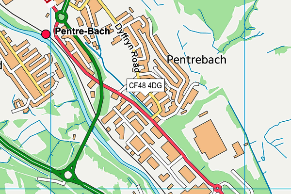 CF48 4DG map - OS VectorMap District (Ordnance Survey)