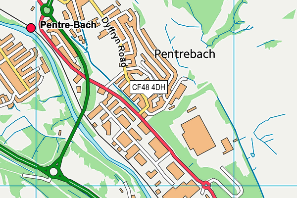 CF48 4DH map - OS VectorMap District (Ordnance Survey)