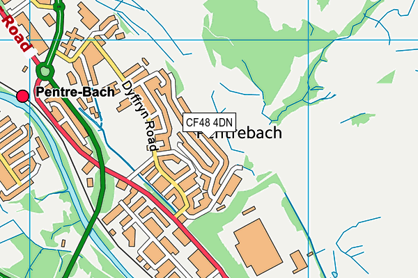 CF48 4DN map - OS VectorMap District (Ordnance Survey)