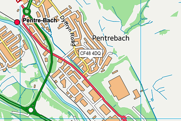 CF48 4DQ map - OS VectorMap District (Ordnance Survey)