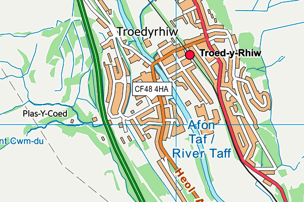 CF48 4HA map - OS VectorMap District (Ordnance Survey)