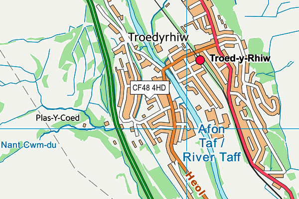 CF48 4HD map - OS VectorMap District (Ordnance Survey)