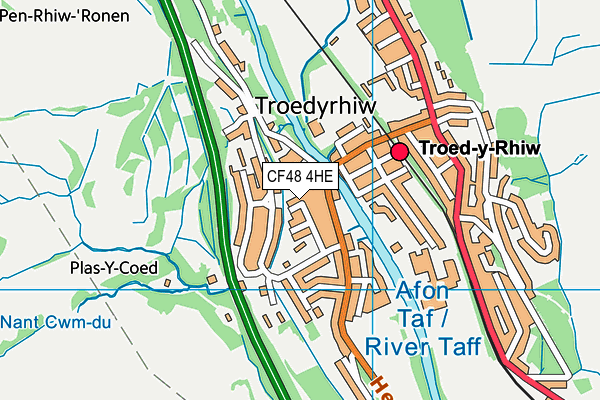 CF48 4HE map - OS VectorMap District (Ordnance Survey)