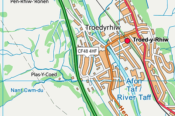 CF48 4HF map - OS VectorMap District (Ordnance Survey)