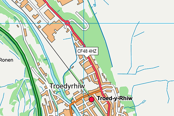 CF48 4HZ map - OS VectorMap District (Ordnance Survey)