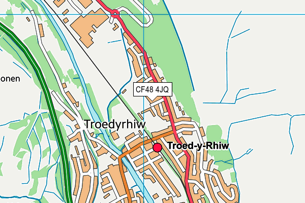 Troedyrhiw Primary School map (CF48 4JQ) - OS VectorMap District (Ordnance Survey)