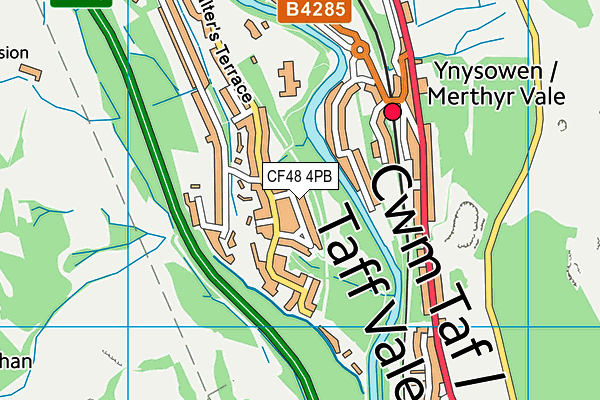 CF48 4PB map - OS VectorMap District (Ordnance Survey)