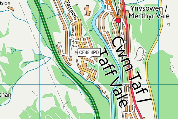 CF48 4PD map - OS VectorMap District (Ordnance Survey)