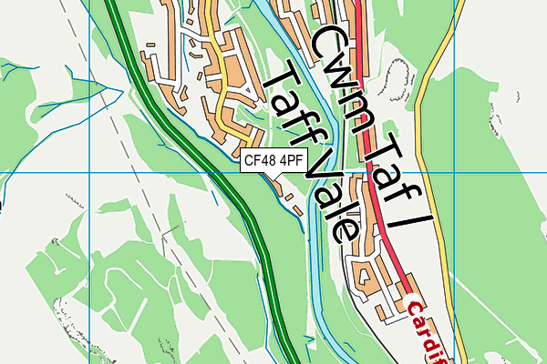 CF48 4PF map - OS VectorMap District (Ordnance Survey)