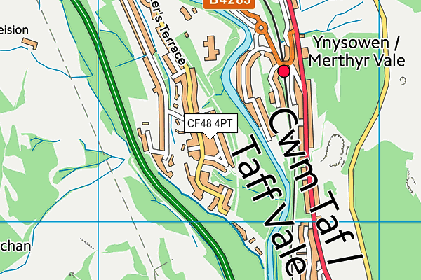 CF48 4PT map - OS VectorMap District (Ordnance Survey)