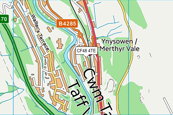 CF48 4TE map - OS VectorMap District (Ordnance Survey)