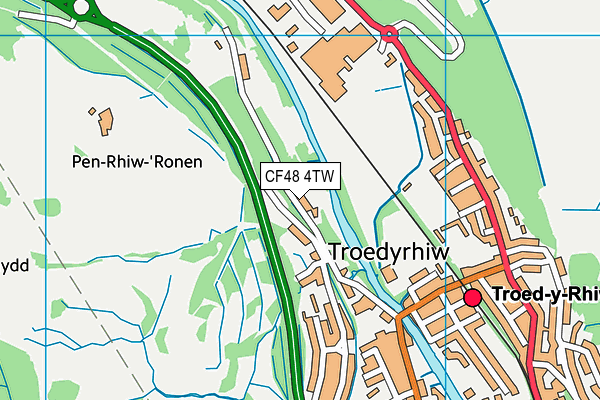 CF48 4TW map - OS VectorMap District (Ordnance Survey)