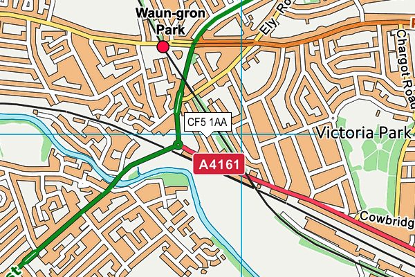 CF5 1AA map - OS VectorMap District (Ordnance Survey)