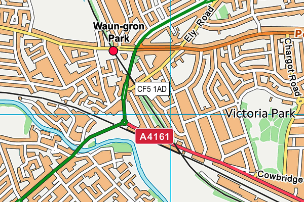 CF5 1AD map - OS VectorMap District (Ordnance Survey)