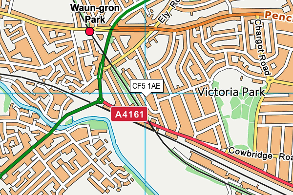 CF5 1AE map - OS VectorMap District (Ordnance Survey)