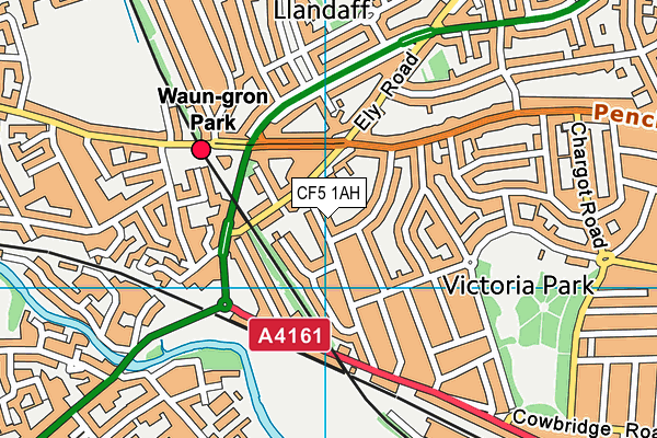 CF5 1AH map - OS VectorMap District (Ordnance Survey)