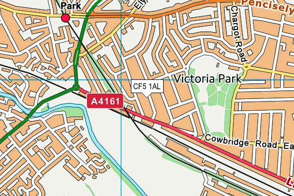 CF5 1AL map - OS VectorMap District (Ordnance Survey)