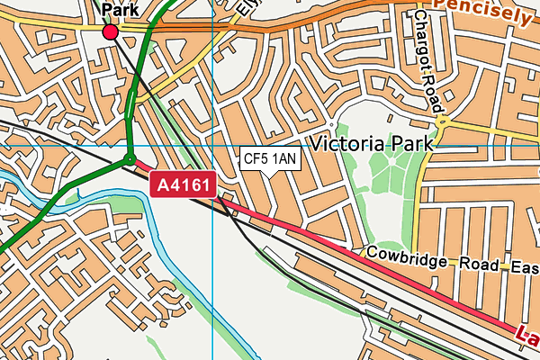 CF5 1AN map - OS VectorMap District (Ordnance Survey)