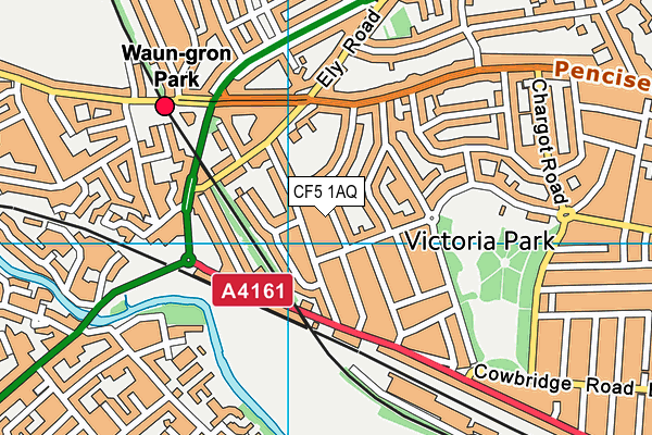 CF5 1AQ map - OS VectorMap District (Ordnance Survey)