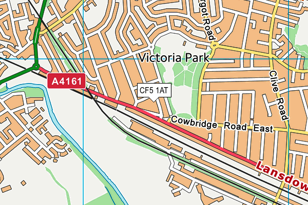 CF5 1AT map - OS VectorMap District (Ordnance Survey)