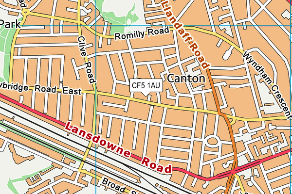 CF5 1AU map - OS VectorMap District (Ordnance Survey)