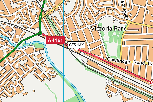 CF5 1AX map - OS VectorMap District (Ordnance Survey)