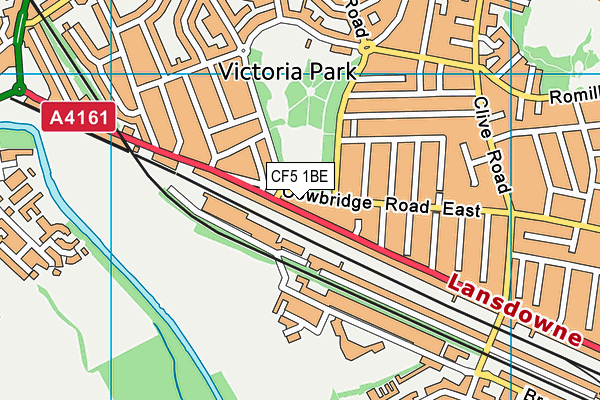 CF5 1BE map - OS VectorMap District (Ordnance Survey)