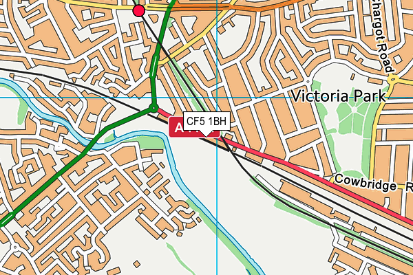 CF5 1BH map - OS VectorMap District (Ordnance Survey)