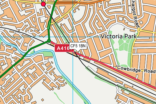 CF5 1BN map - OS VectorMap District (Ordnance Survey)