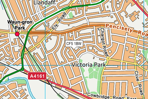 CF5 1BW map - OS VectorMap District (Ordnance Survey)