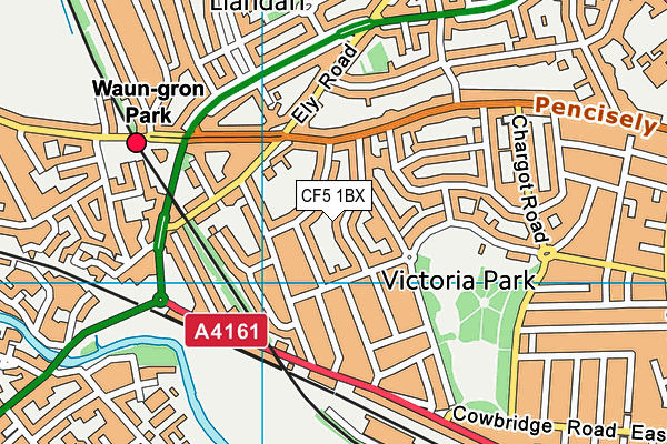 CF5 1BX map - OS VectorMap District (Ordnance Survey)