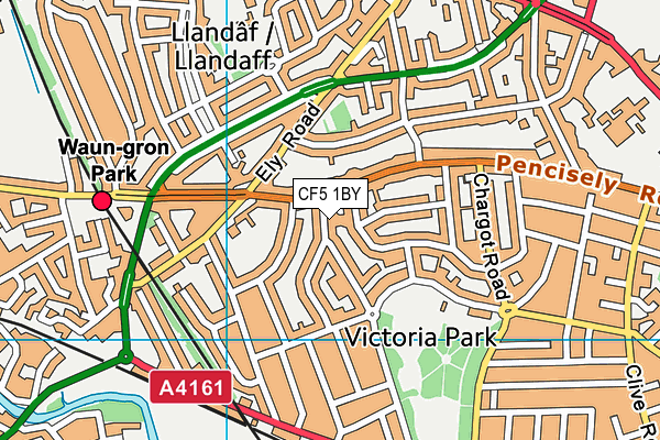 CF5 1BY map - OS VectorMap District (Ordnance Survey)