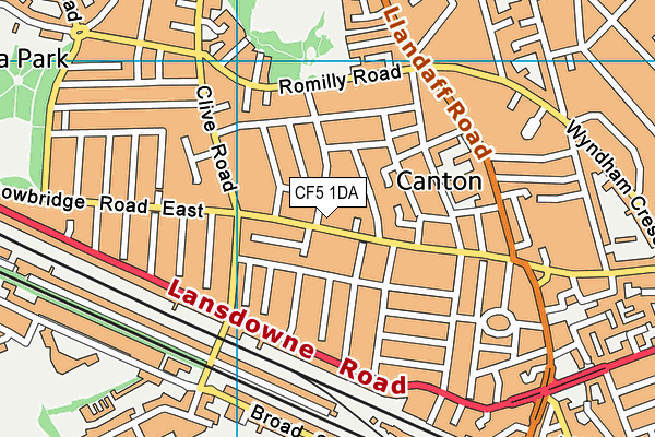 CF5 1DA map - OS VectorMap District (Ordnance Survey)