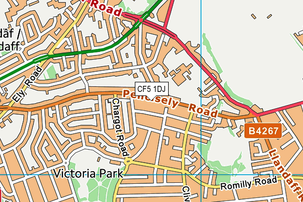 CF5 1DJ map - OS VectorMap District (Ordnance Survey)