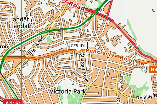 CF5 1DL map - OS VectorMap District (Ordnance Survey)