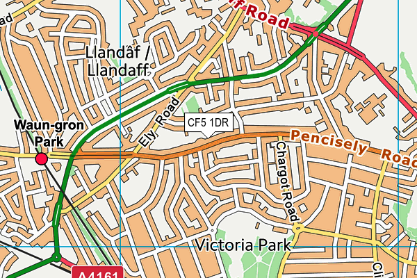 CF5 1DR map - OS VectorMap District (Ordnance Survey)