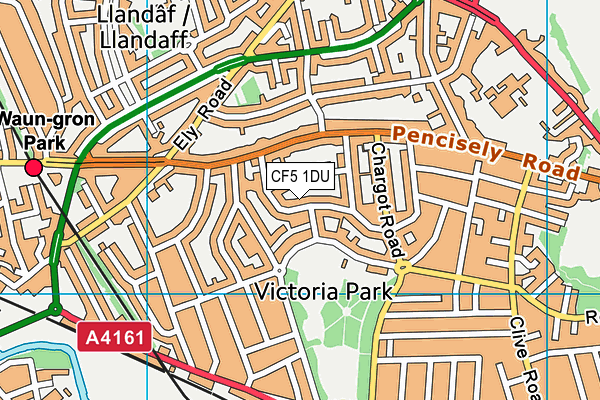 CF5 1DU map - OS VectorMap District (Ordnance Survey)