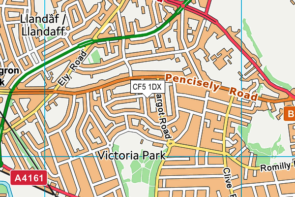 CF5 1DX map - OS VectorMap District (Ordnance Survey)