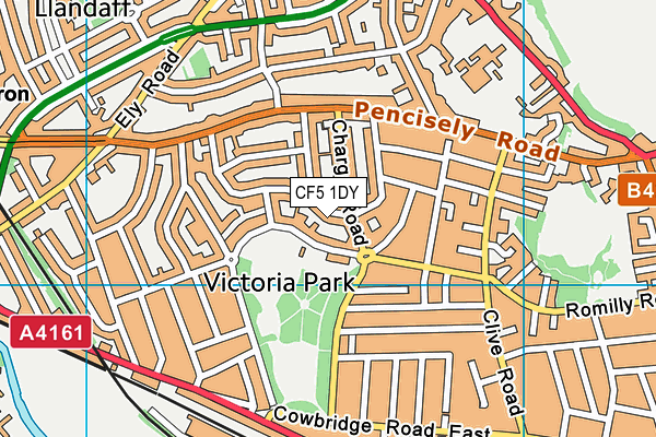 CF5 1DY map - OS VectorMap District (Ordnance Survey)